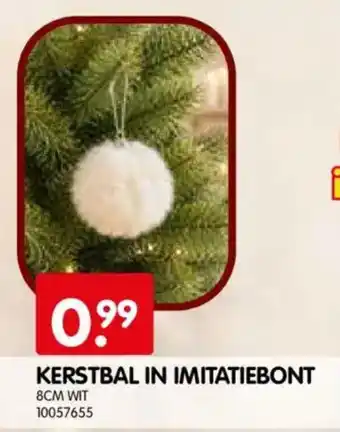 Kerstbal in imitatiebont