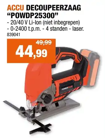 Accu decoupeerzaag powdp25300