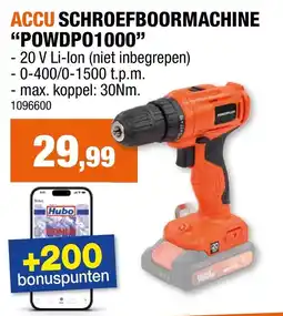Hubo Accu schroefboormachine powdpo1000 aanbieding