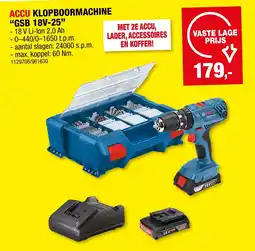Hubo Accu klopboormachine gsb 18v-25 aanbieding