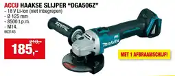 Hubo Accu haakse slijper dga506z aanbieding