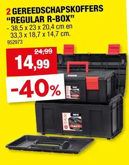 Hubo gereedschapskoffers regular r-box aanbieding