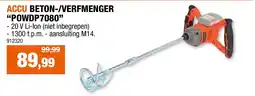 Hubo Accu beton-/verfmenger powdp7080 aanbieding