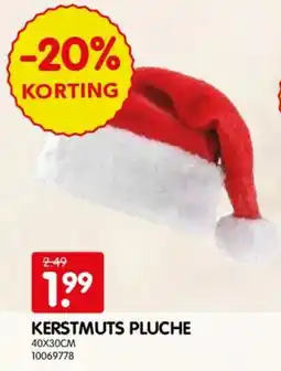 Yess kerstmuts pluche aanbieding