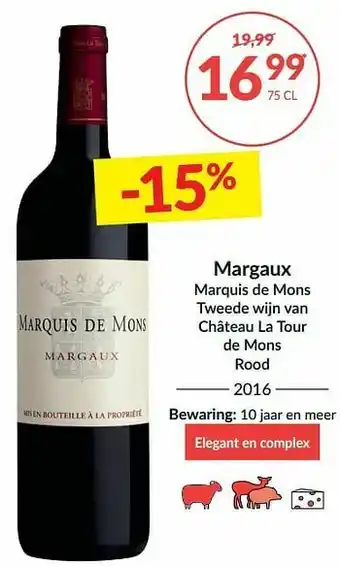 Intermarché Margaux marquis de mons tweede wijn van château la tour de mons rood aanbieding