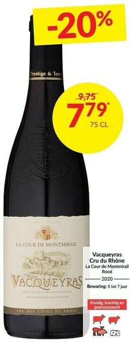 Intermarché Vacqueyras cru du rhône la cour de montmirail rood aanbieding