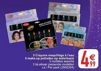 Cora 5 crayons maquillage à l`eau 5 make-up potloden op waterbasis aanbieding