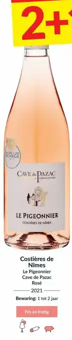 Intermarché Costieres de Nimes Le Pigeonnier Cave de Pazac Rose 2021 aanbieding