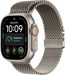 Coolblue Apple Watch Ultra 4 Cellular 49mm Naturel Bracelet Milanais M aanbieding