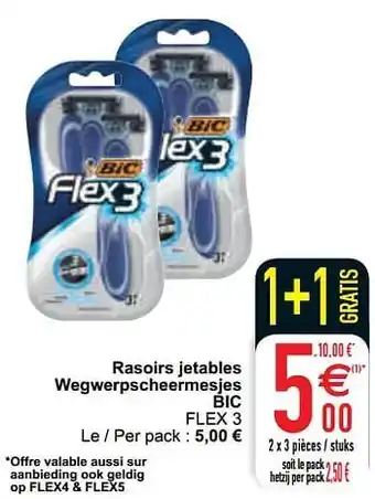 Cora Rasoirs jetables wegwerpscheermesjes bic flex 3 aanbieding
