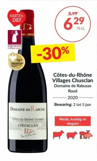 Intermarché Cotes-du-Rhone Villages Chusclan Domaine de Rabusas Rood 2020 aanbieding