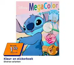 Action Kleur- en stickerboek aanbieding