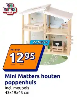 Action Mini Matters houten poppenhuis aanbieding