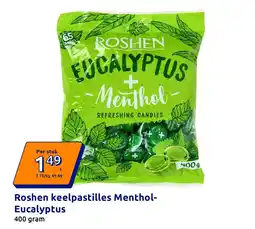 Action Roshen keelpastilles Menthol-Eucalyptus aanbieding