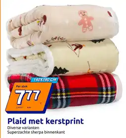 Action Plaid met kerstprint aanbieding