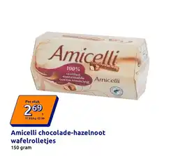 Action Amicelli chocolade-hazelnoot wafelrolletjes aanbieding