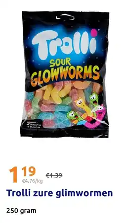 Action Trolli zure glimwormen aanbieding