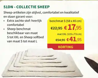 51DN - collectie sheep benchmat S (58x40cm)