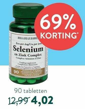 Holland & Barrett Selenium en zink complex aanbieding
