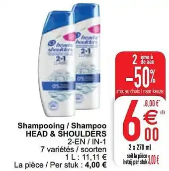Cora Shampooing - shampoo head + shoulders 2-en - in-1 aanbieding