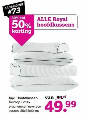 Leen Bakker Hoofdkussen dunlop latex aanbieding