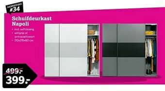 Leen Bakker Schuifdeurkast napoli aanbieding