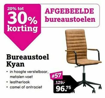 Leen Bakker Bureaustoel kyan aanbieding
