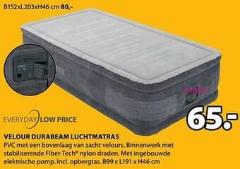 Jysk Velour durabeam luchtmatras aanbieding