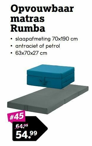 Leen Bakker Opvouwbaar matras rumba aanbieding