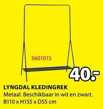 Jysk Lyngdal kledingrek aanbieding