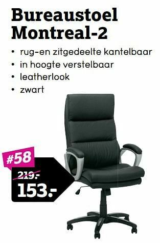 Leen Bakker Bureaustoel montreal-2 aanbieding