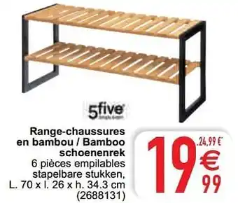 Cora Range-chaussures en bambou - bamboo schoenenrek aanbieding