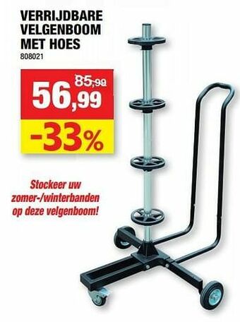 Hubo Verrijdbare velgenboom met hoes aanbieding