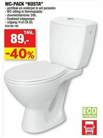 Hubo Wc-pack kosta aanbieding