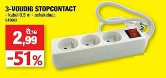 Hubo 3-voudig stopcontact aanbieding