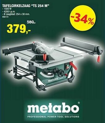 Hubo Metabo tafelcirkelzaag ts 254 m aanbieding