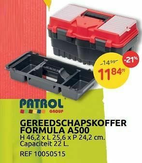 Brico Patrol gereedschapskoffer formula a500 aanbieding