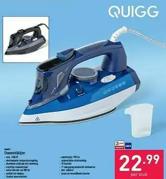 ALDI Quigg stoomstrijkijzer aanbieding