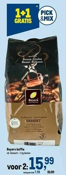 Makro Beyers koffie dessert aanbieding