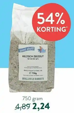 Holland & Barrett Keltisch zeezout aanbieding