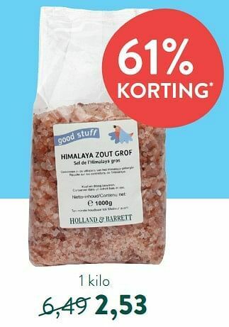 Holland & Barrett Himalaya zout grof aanbieding
