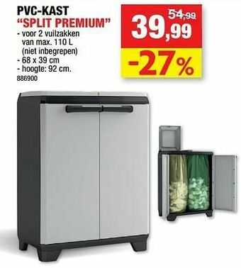 Hubo Pvc-kast split premium aanbieding