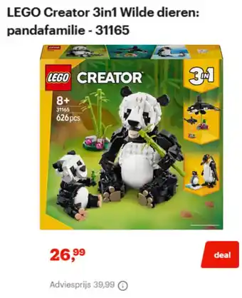 Lego creator 3in1 wilde dieren: pandafamilie