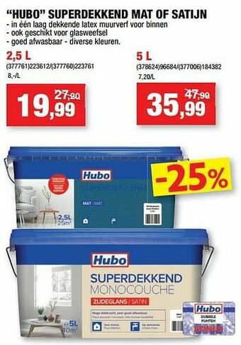 Hubo Hubo superdekkend mat of satijn aanbieding