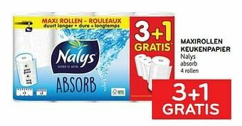 Alvo Maxirollen keukenpapier nalys 3+1 gratis aanbieding