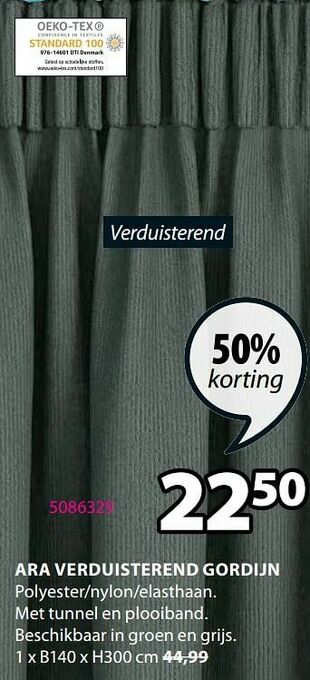 Jysk Ara verduisterend gordijn aanbieding