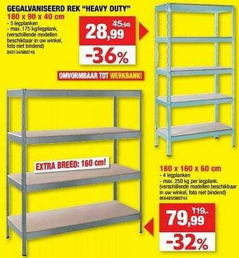 Hubo Gegalvaniseerd rek heavy duty aanbieding