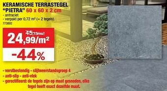 Hubo Keramische terrastegel pietra aanbieding