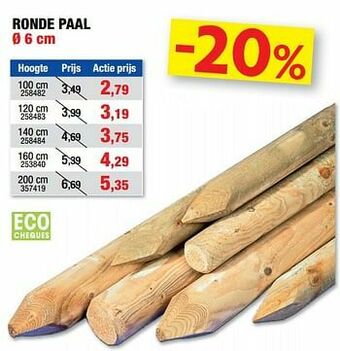 Hubo Ronde paal aanbieding