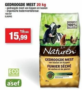 Hubo Gedroogde mest aanbieding